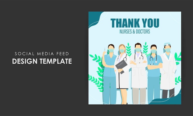 Vector vector illustration of international nurses day social media story feed mockup template