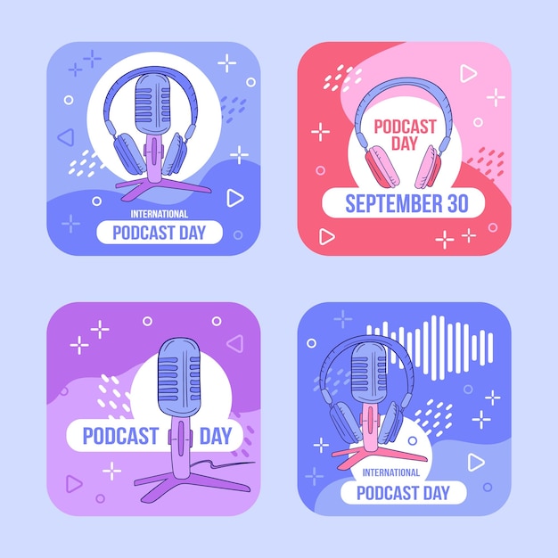 Vector illustration of International Podcast Day on September 30th