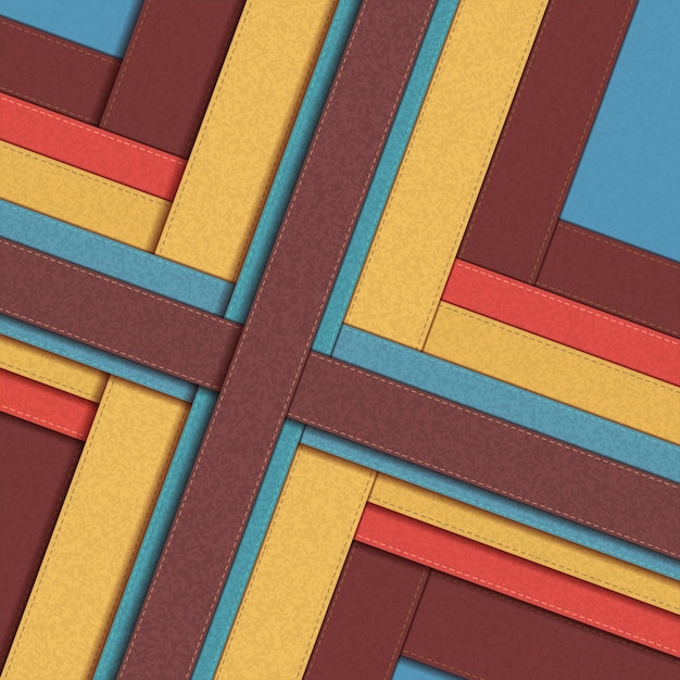 Vector illustration of the interweaving of leather belts of different colors