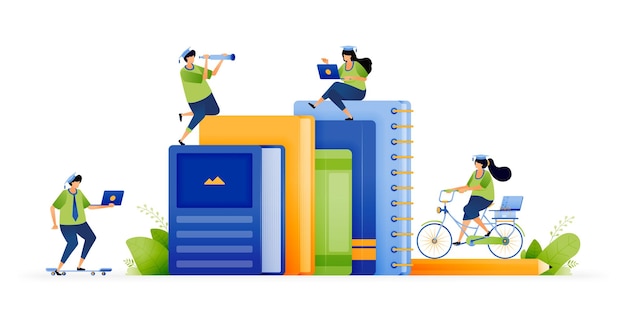 Vector illustration of investing in knowledge Stacks of books and scholarships Building a better education future Growth of educational development Can use for ad poster campaign website apps