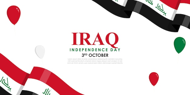 Vector illustration of Iraq Independence Day social media feed template