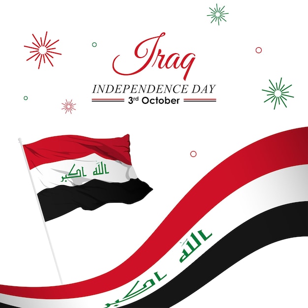 Vector vector illustration of iraq independence day social media feed template