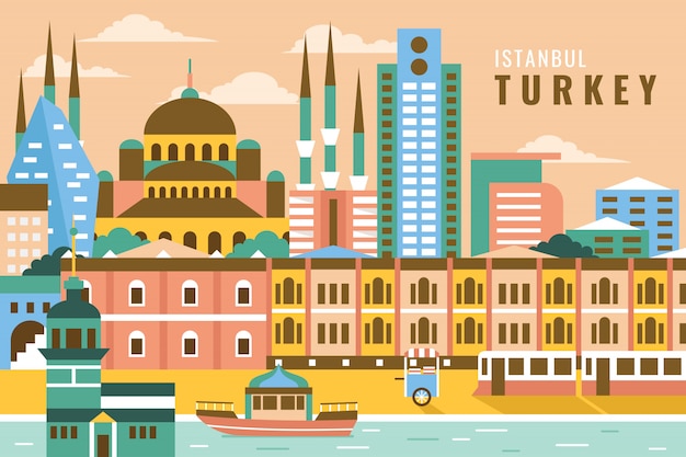 Vector illustration of istanbul turkey