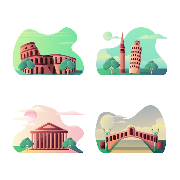 Vector illustration of Italian tourist destination