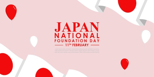 Vector illustration of Japan National Foundation Day social media feed template