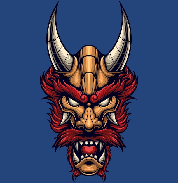 Vector illustration of japanese dragon head