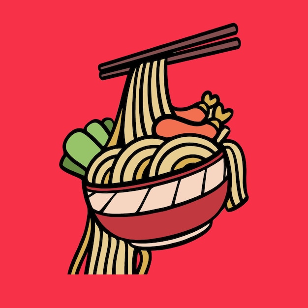 Vector Illustration of Japanesse Noodle Ramen