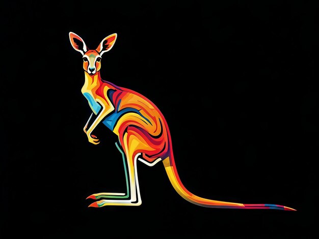 Vector vector illustration of a kangaroo