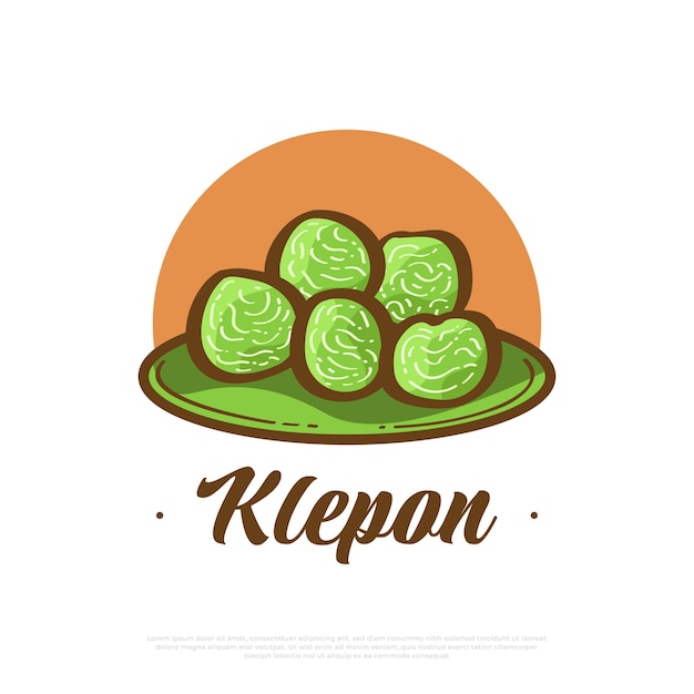 Vector Illustration of Klepon Indonesian Traditional Food or Snacks