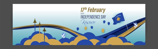 Vector illustration of Kosovo Independence Day banner