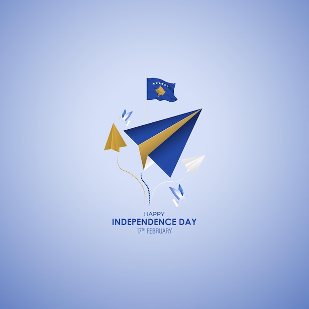 Vector illustration of Kosovo Independence Day banner