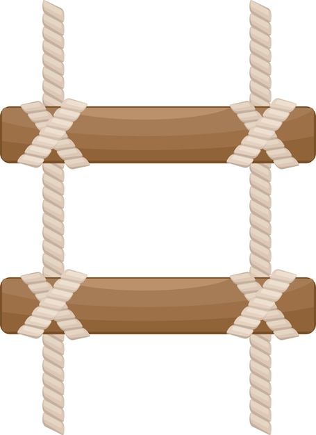 Vector Illustration Of A Ladder With Rope Isolated On Transparent Background