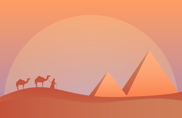 Vector illustration of landscape in savanna