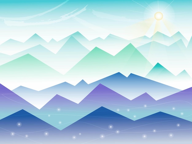 vector illustration landscape with mountain, poster