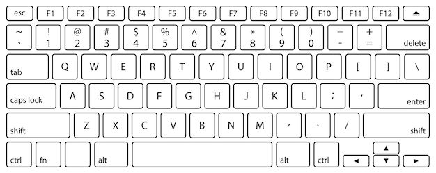 Vector illustration of laptop keyboard