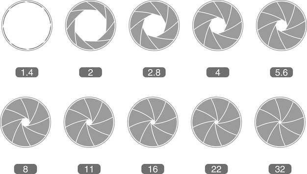 Vector Illustration of a Lens aperture blades