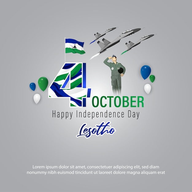 Vector illustration for Lesotho Independence Day