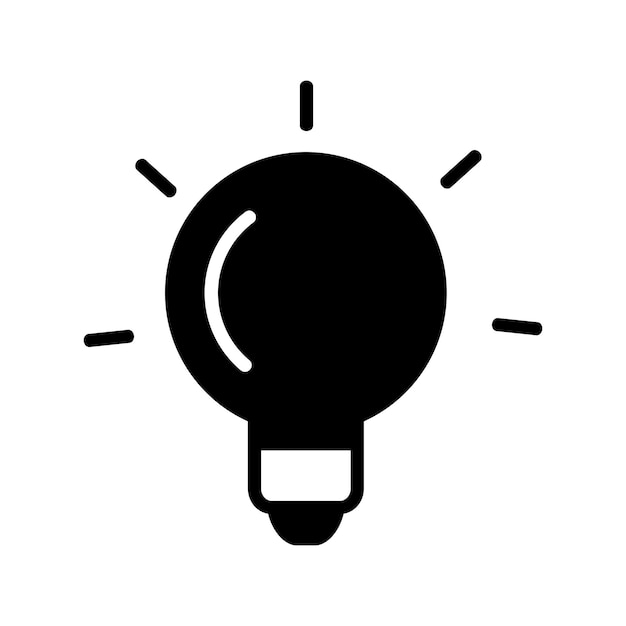 Vector illustration of light bulb icon on white