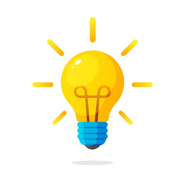 Vector illustration Light bulb with rays shine Energy and idea symbol