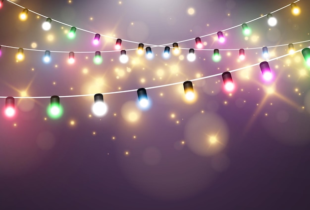 Vector illustration of a light garland on a transparent background