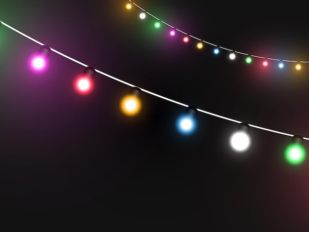 Vector illustration of a light garland on a transparent background