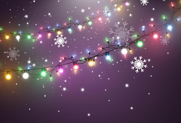 Vector illustration of a light garland on a transparent background