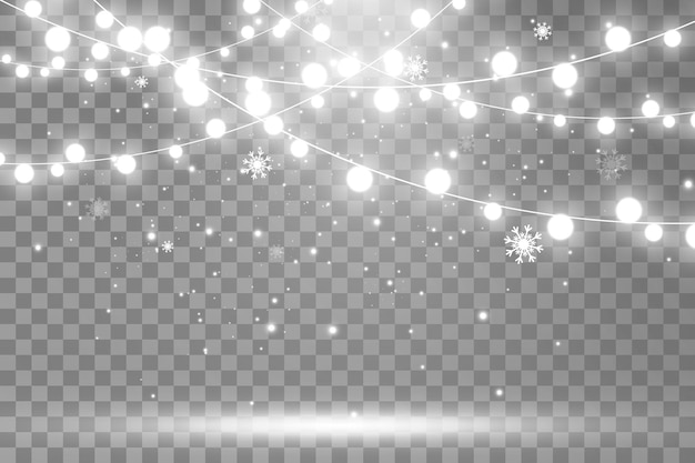 Vector illustration of a light garland on a transparent background