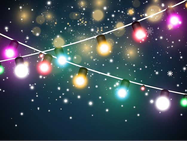 Vector illustration of a light garland on a transparent background