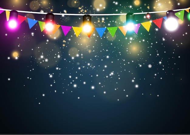 Vector illustration of a light garland on a transparent background