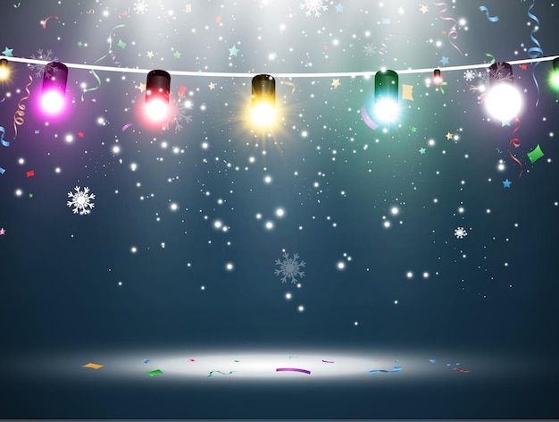 Vector illustration of a light garland on a transparent background