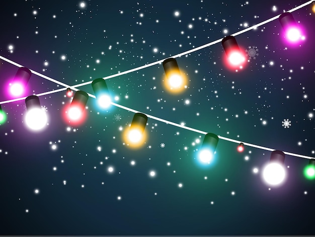 Vector illustration of a light garland on a transparent background.