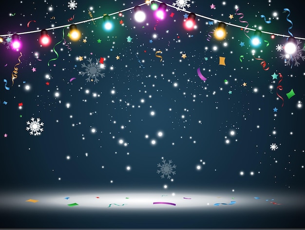 Vector illustration of a light garland on a transparent background.