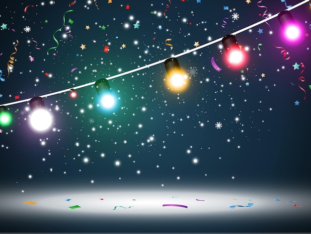 Vector illustration of a light garland on a transparent background.