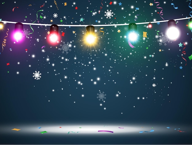 Vector illustration of a light garland on a transparent background.