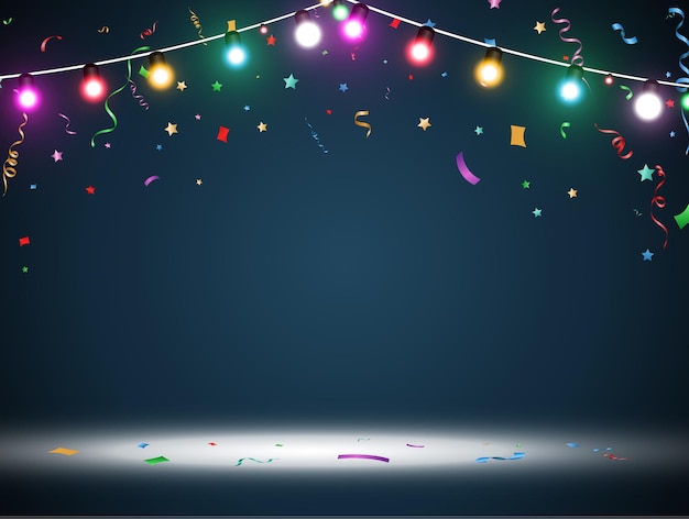 Vector illustration of a light garland on a transparent background.