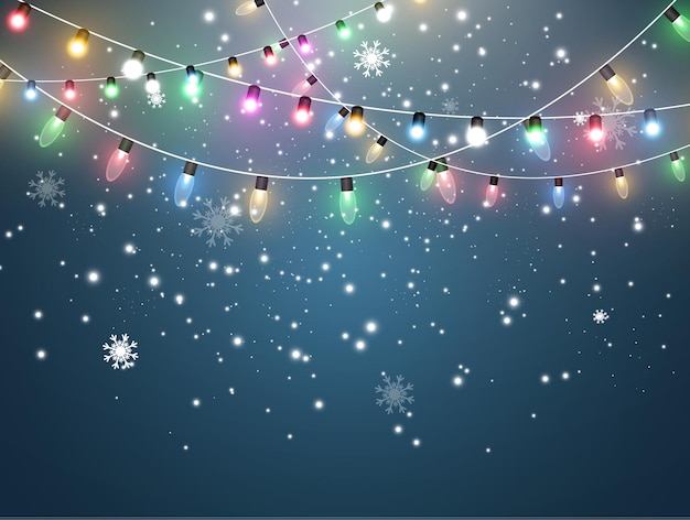 Vector illustration of a light garland on a transparent background.