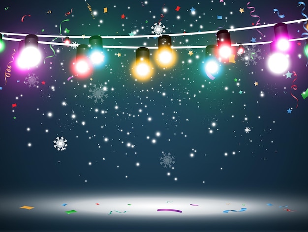 Vector illustration of a light garland on a transparent background.