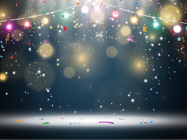 Vector illustration of a light garland on a transparent background.