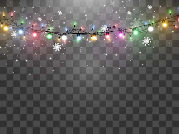 Vector illustration of a light garland on a transparent background.