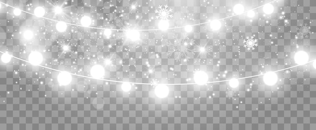 Vector illustration of a light garland on a transparent background