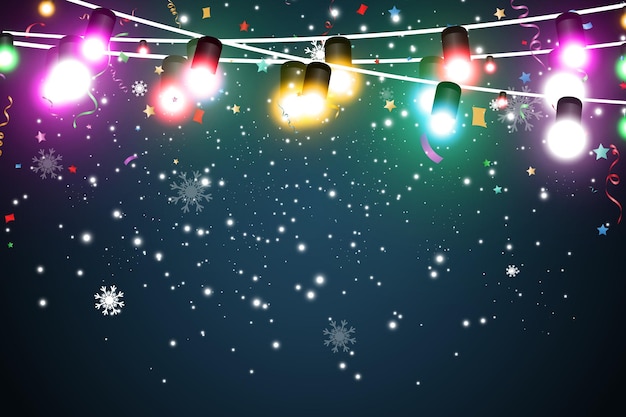 Vector illustration of a light garland on a transparent background