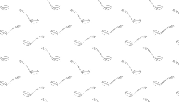 Vector illustration Linear pattern with ladles on a white background