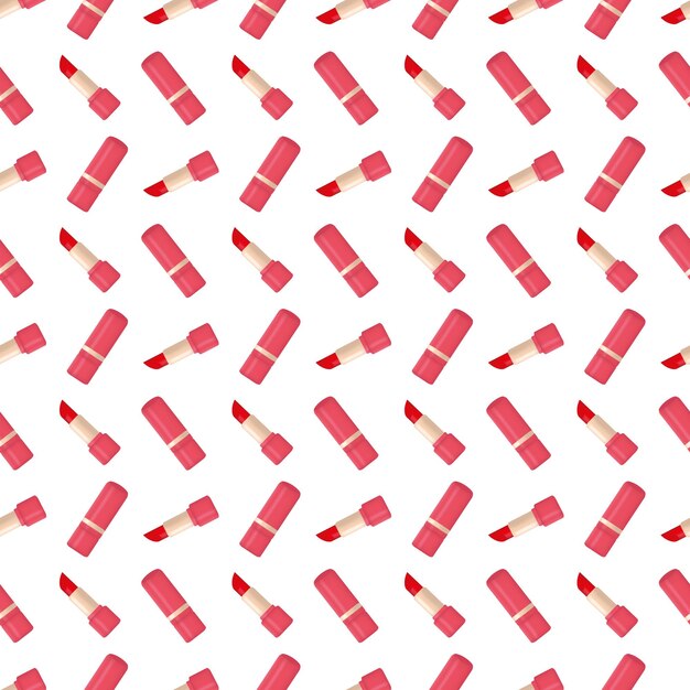 Vector vector illustration of lipstick seamless pattern, realism