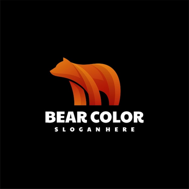 Vector illustration logo bear color gradient colorful