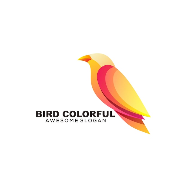 Vector illustration logo bird colorful gradient colorful