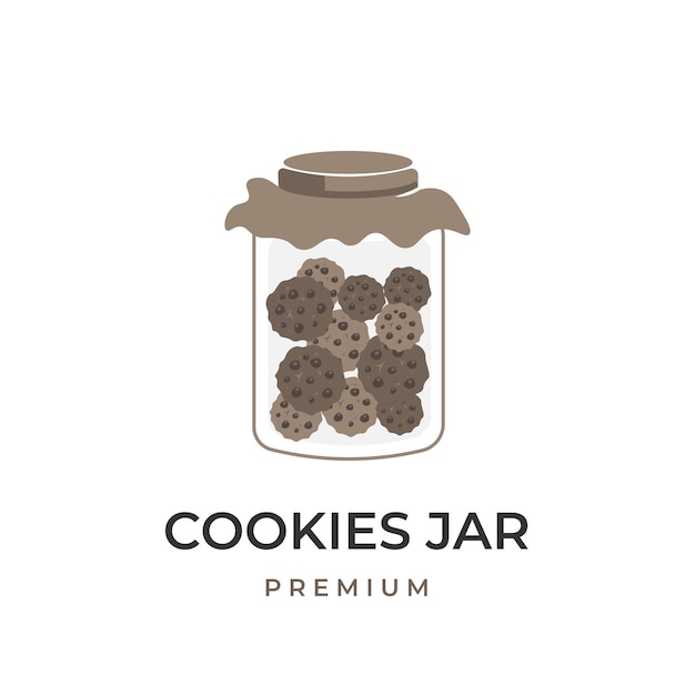 Vector illustration logo of cookies in a jar