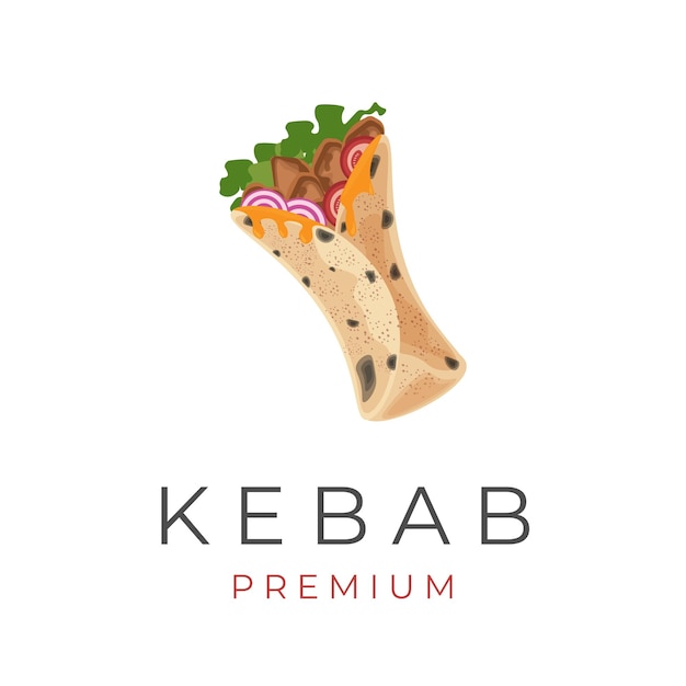 Vector Illustration Logo of a Delicious Meat Kebab