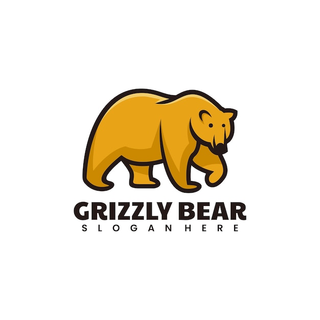 Vector illustration logo grizzly bear mascot style