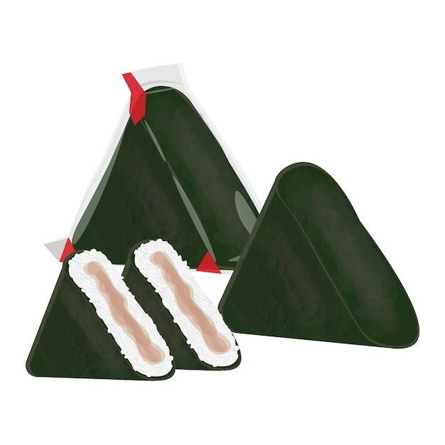 Vector illustration logo Onigiri with delicious filling