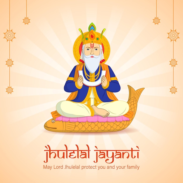 Vector illustration for Lord Cheti Chand Jhulelal Jayanti Sindhi Hindu god